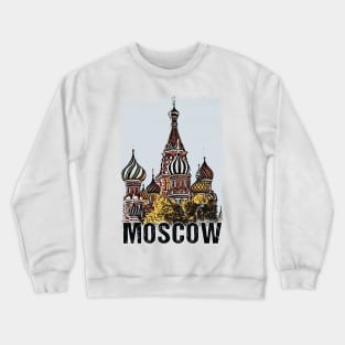 Moscow City Streets Vintage Travel Poster Series grunge edition 06 Crewneck Sweatshirt